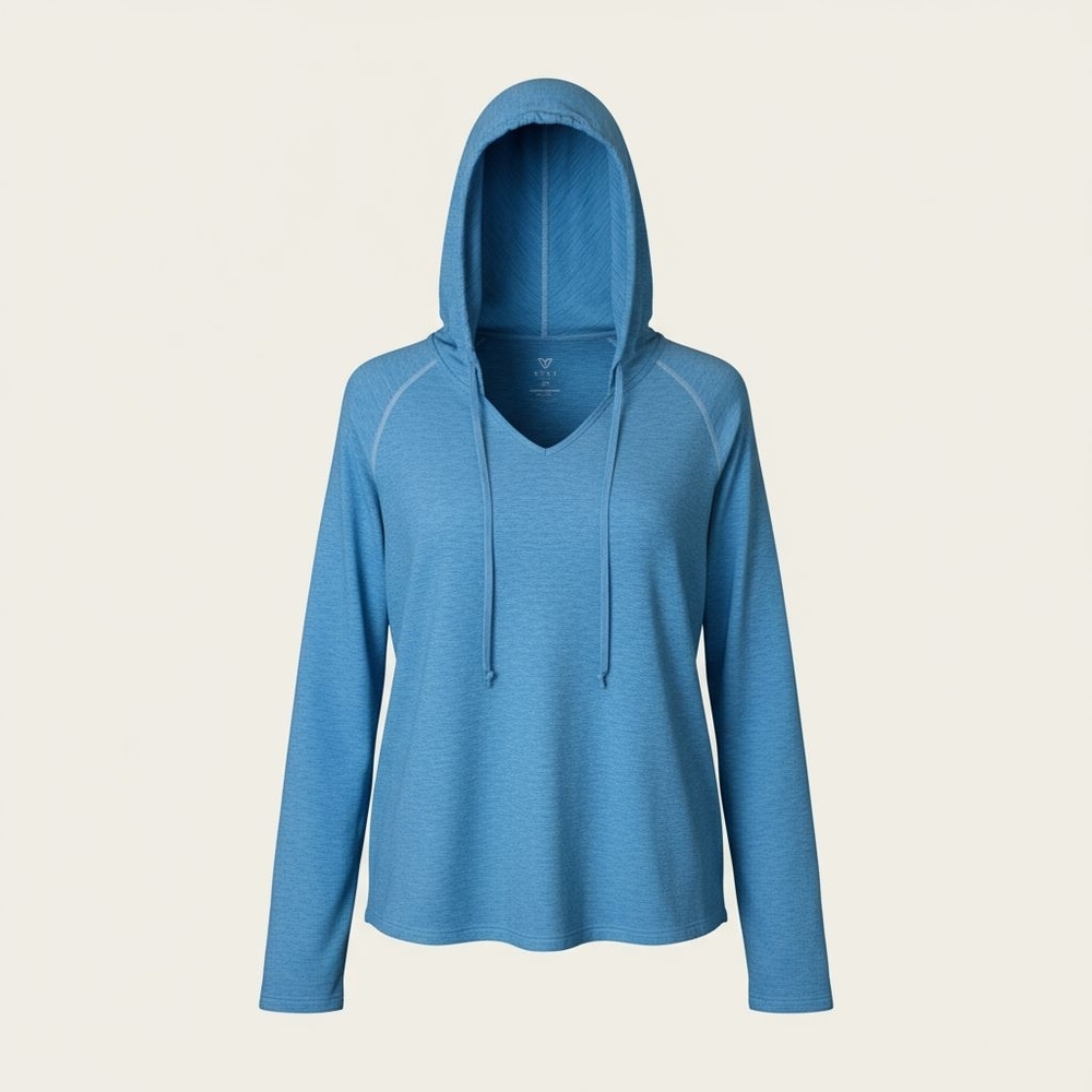 Living Active Hearhered Blue Lightweight Athletic Hoodie Activewear Lounge 22/24